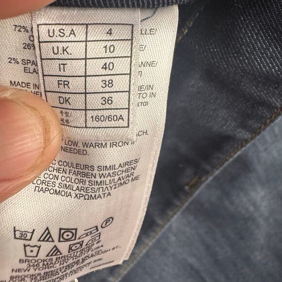 Brooks Brothers Womens Jeans Size 4 Straight Blue Dark Wash Denim Pants Stretch - Picture 3 of 10